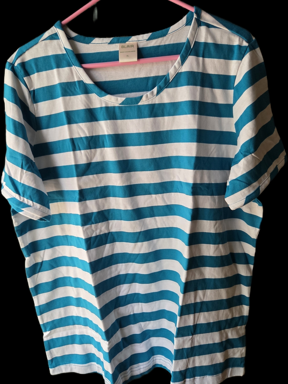 Blair Teal & White Striped Tee